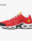 Side view of Ferrari Scuderia custom sneaker - f1 sneakers, motorsports footwear, race day sneakers