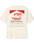 Back of Driven to Perfection tee - Ayrton senna apparel, vintage motorsports, premium f1 apparel.