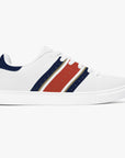 Rothman's leather sneakers inspired by classic motorsports heritage. Designed for unisex wear with a sleek, custom look.