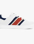 Rothman's leather sneakers inspired by classic motorsports heritage. Designed for unisex wear with a sleek, custom look.