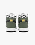 Back view of Zebras sneakers - featuring a sleek, high-top design with durable materials and a motorsport-inspired aesthetic.