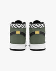 Back view of Zebras sneakers - featuring a sleek, high-top design with durable materials and a motorsport-inspired aesthetic.