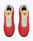 Top view of Ferrari Scuderia custom sneaker - f1 sneakers, motorsports footwear, race day sneakers
