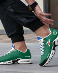 Model wearing Eddie Jordan 191 custom sneaker - f1 sneakers, motorsports footwear, race day sneakers