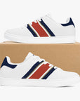 Rothman's leather sneakers inspired by classic motorsports heritage. Designed for unisex wear with a sleek, custom look.