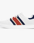 Rothman's leather sneakers inspired by classic motorsports heritage. Designed for unisex wear with a sleek, custom look.