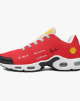 Side view of Ferrari Scuderia custom sneaker - f1 sneakers, motorsports footwear, race day sneakers