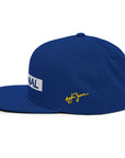 Side view of the Nacional snapback hat, featuring premium embroidery and a timeless motorsport aesthetic.