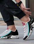 Model wearing the Mercedes Silver Arrows custom sneaker - f1 sneakers, motorsports footwear, race day sneakers