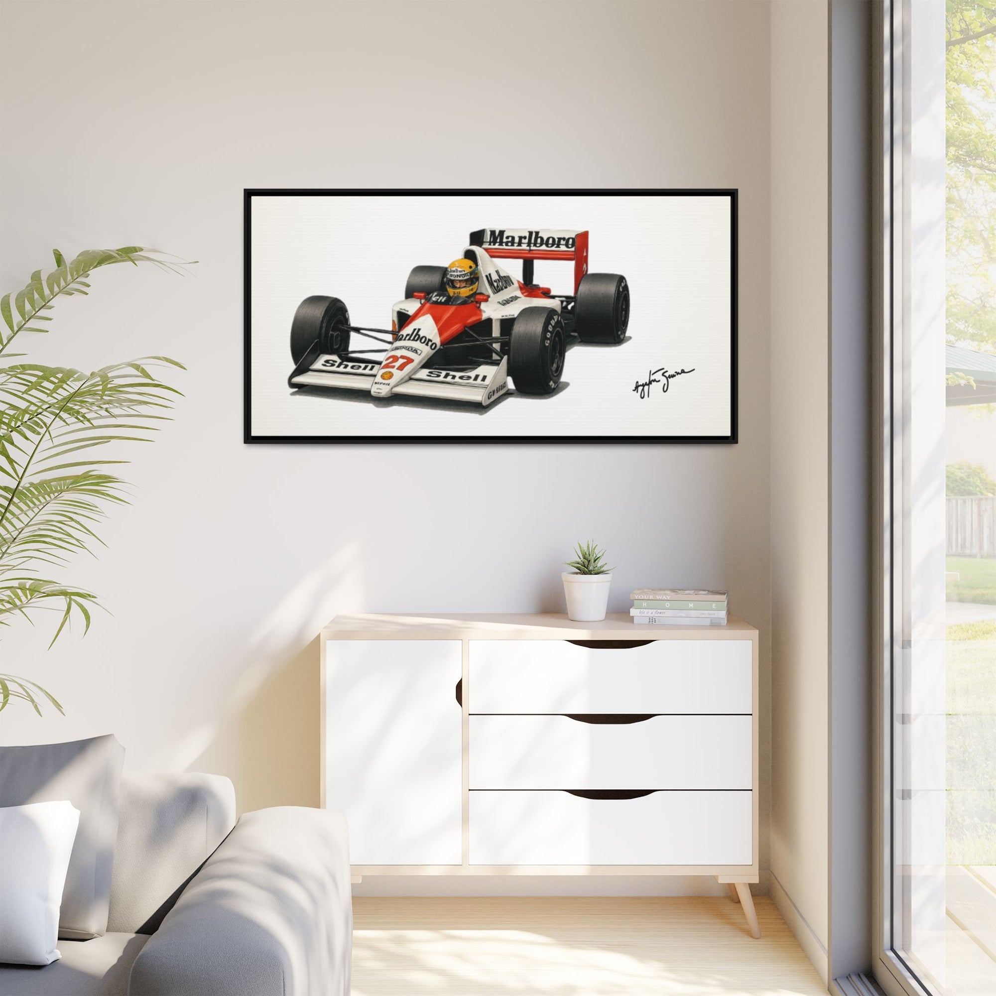 Ayrton Senna Framed Canvas