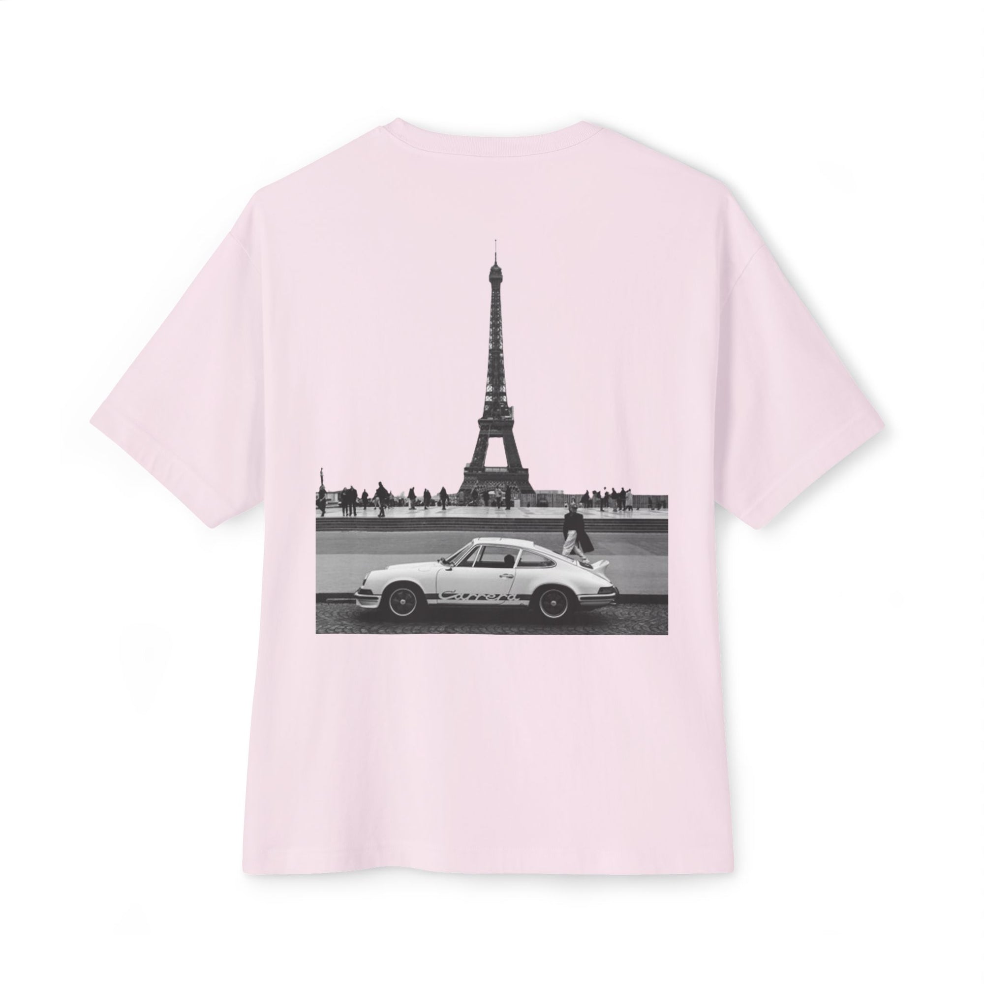 Rear view of Tour de Vitesse Tee in Pink 
– premium F1 streetwear, motorsport lifestyle clothing