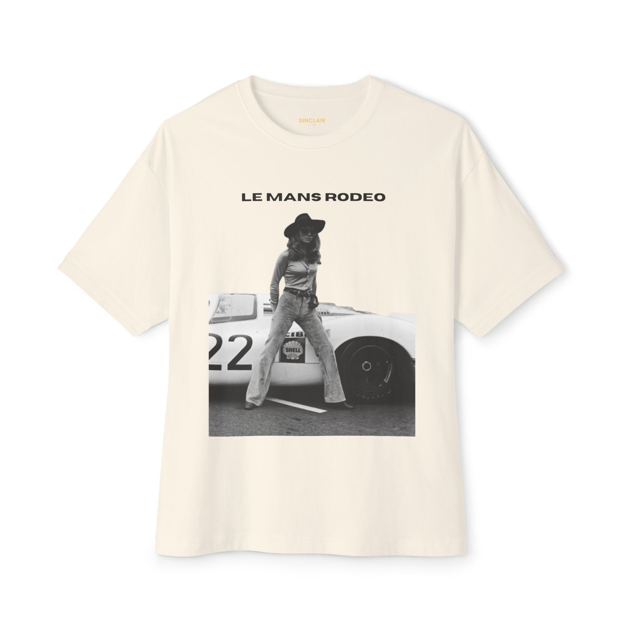 Front of The Le Mans Rodeo Tee - vintage motorsports tee, f1 apparel, premium race car tee