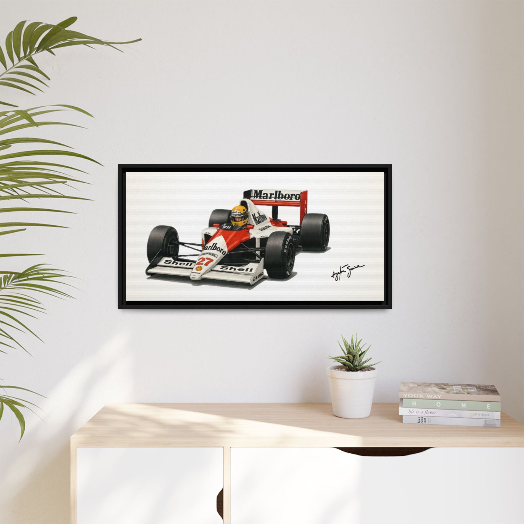 Ayrton Senna Framed Canvas