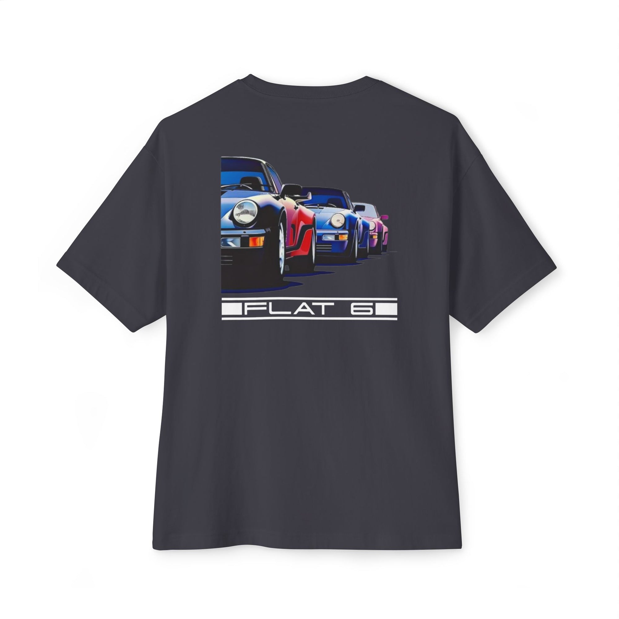 Back of Flat Six tee - Premium F1 Apparel, Motorsports Shirt, Vintage Porsche 