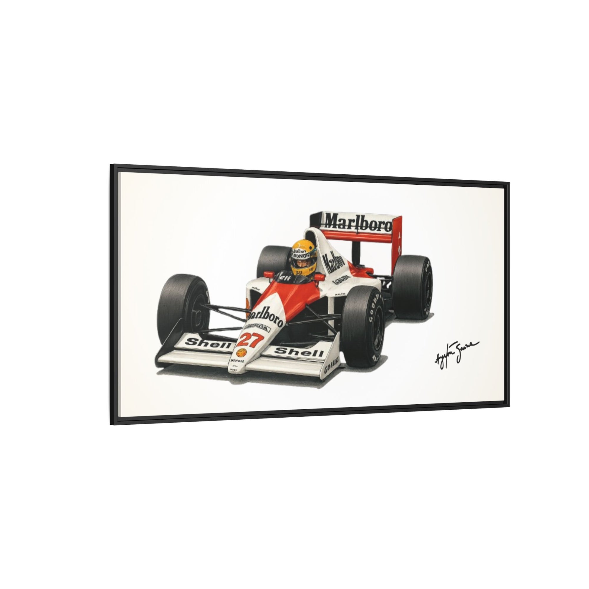 Ayrton Senna Framed Canvas