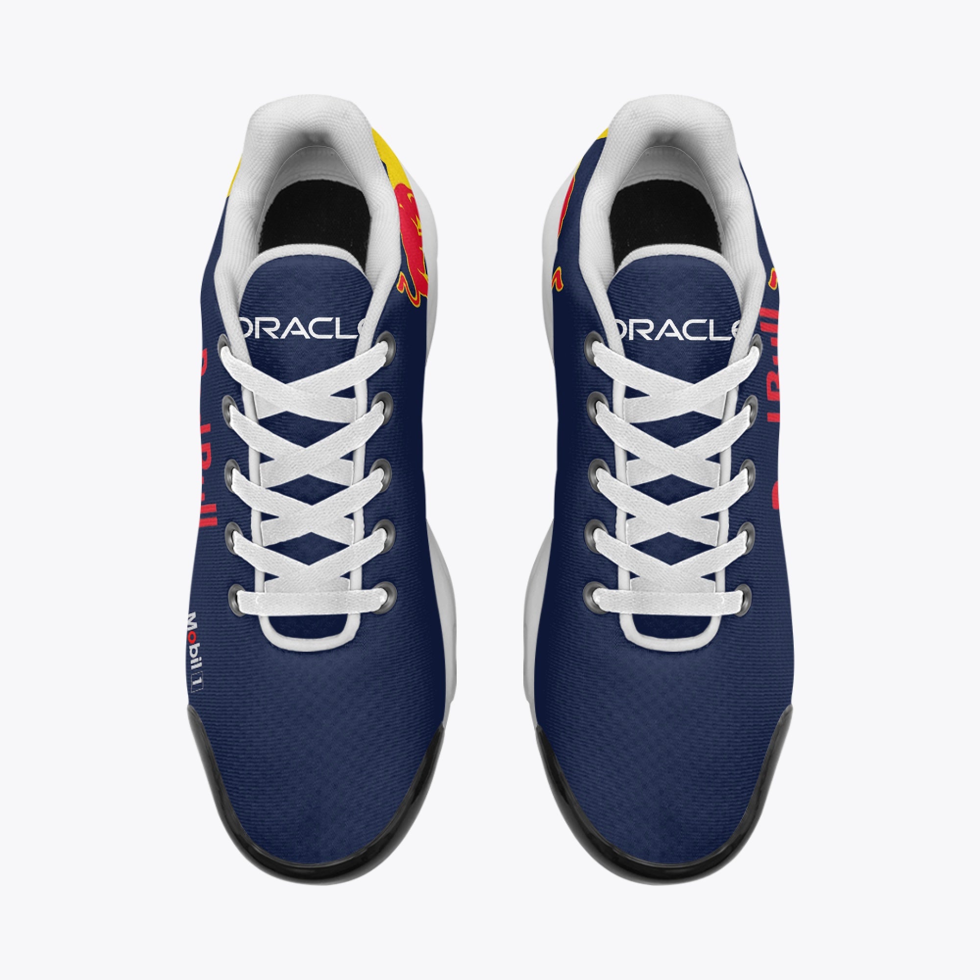 Top view of Red Bull Racing custom sneaker - f1 sneakers, motorsports footwear, race day sneakers