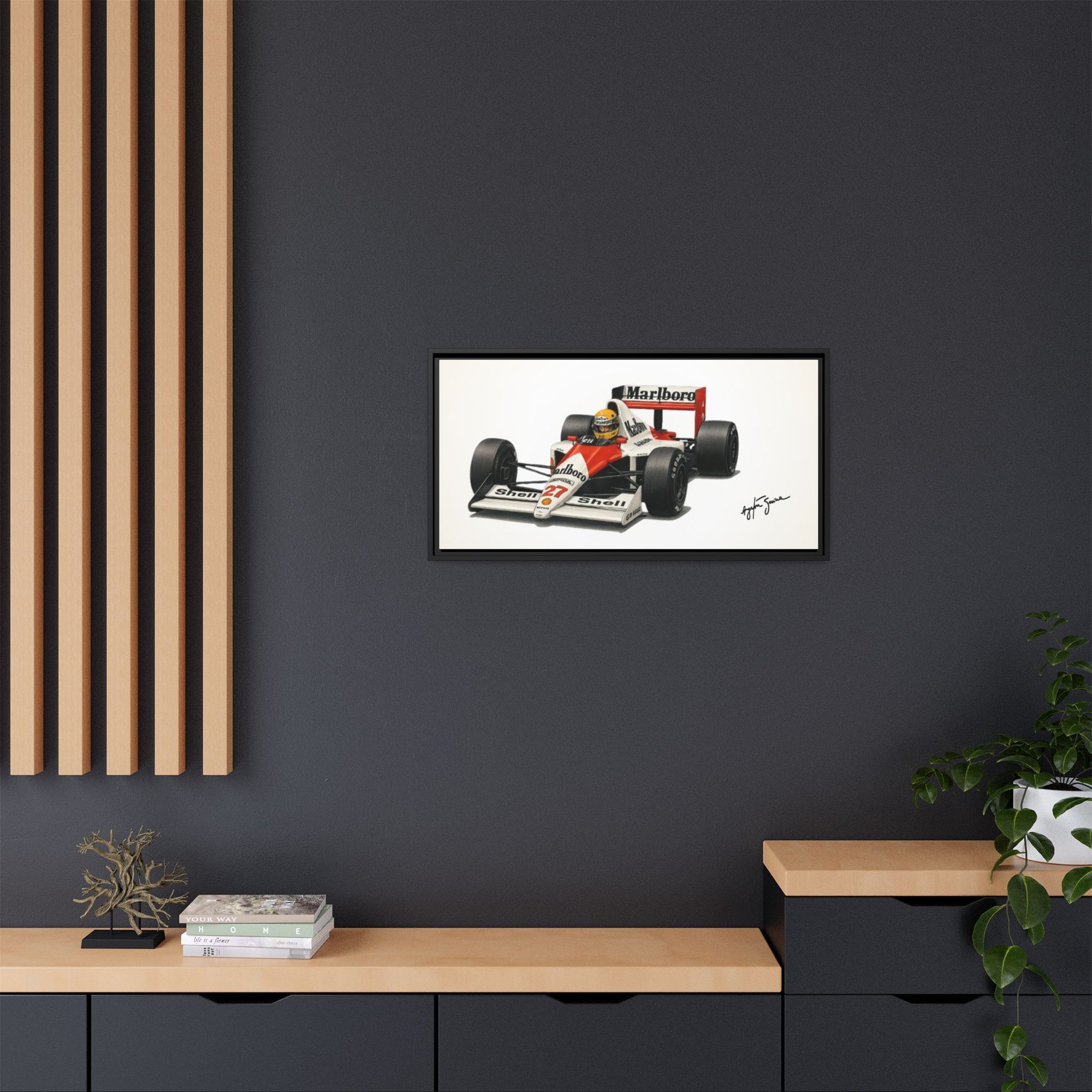 Ayrton Senna Framed Canvas