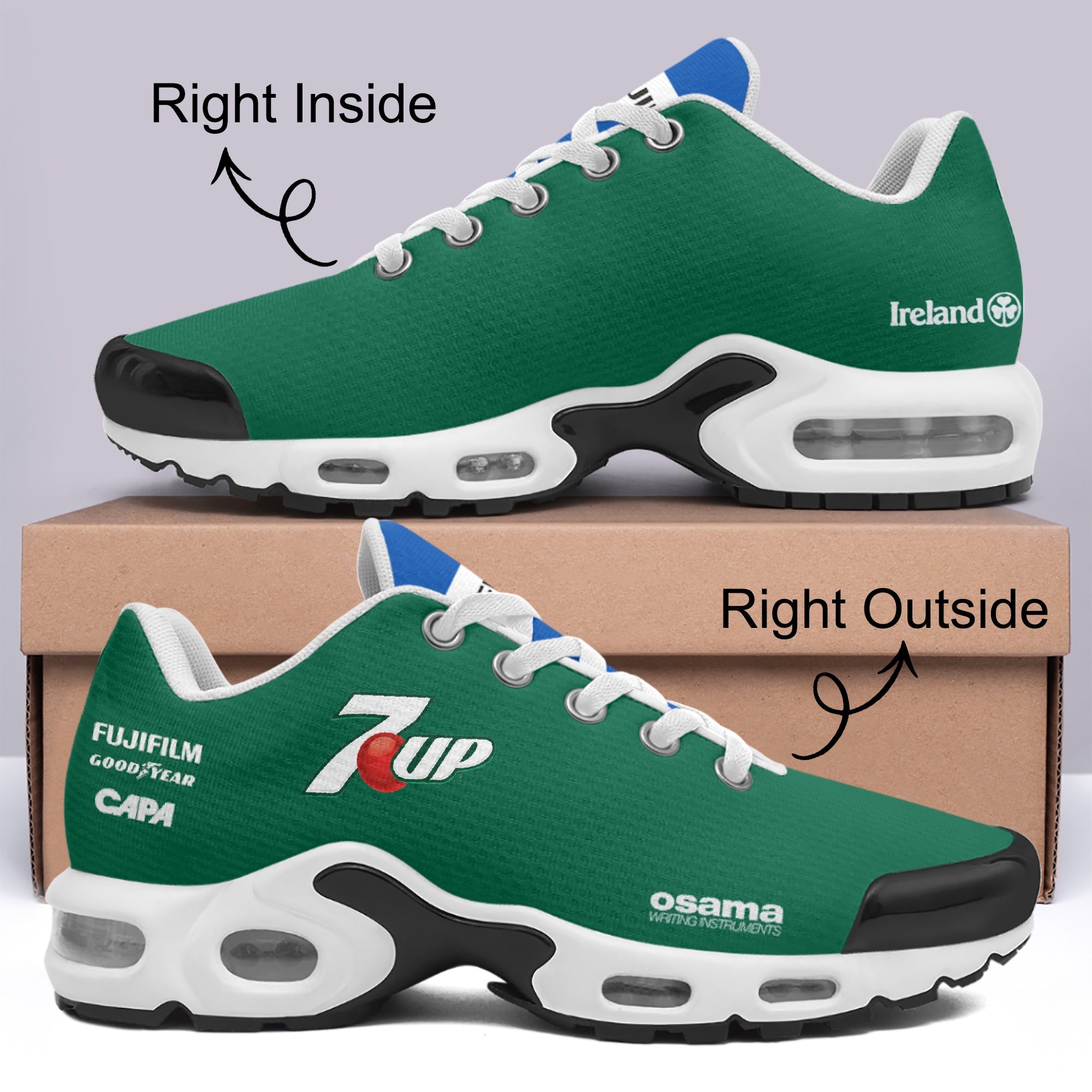 Side view of Eddie Jordan 191 custom sneaker - f1 sneakers, motorsports footwear, race day sneakers
