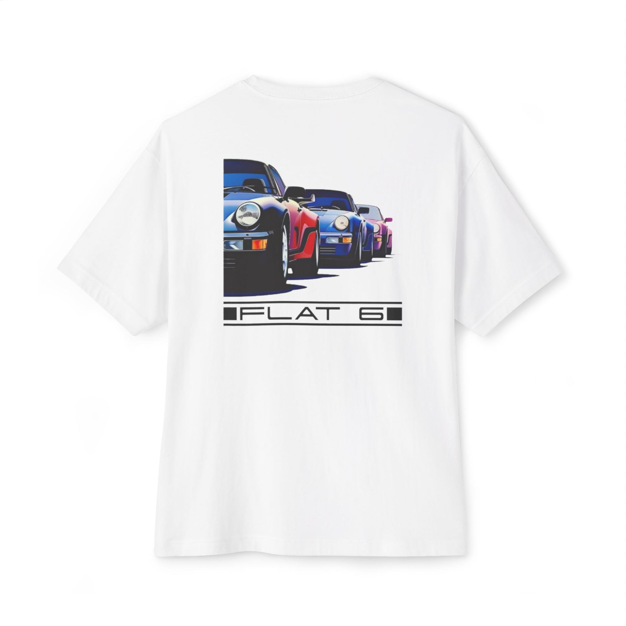 Back of Flat Six tee - Premium F1 Apparel, Motorsports Shirt, Vintage Porsche 