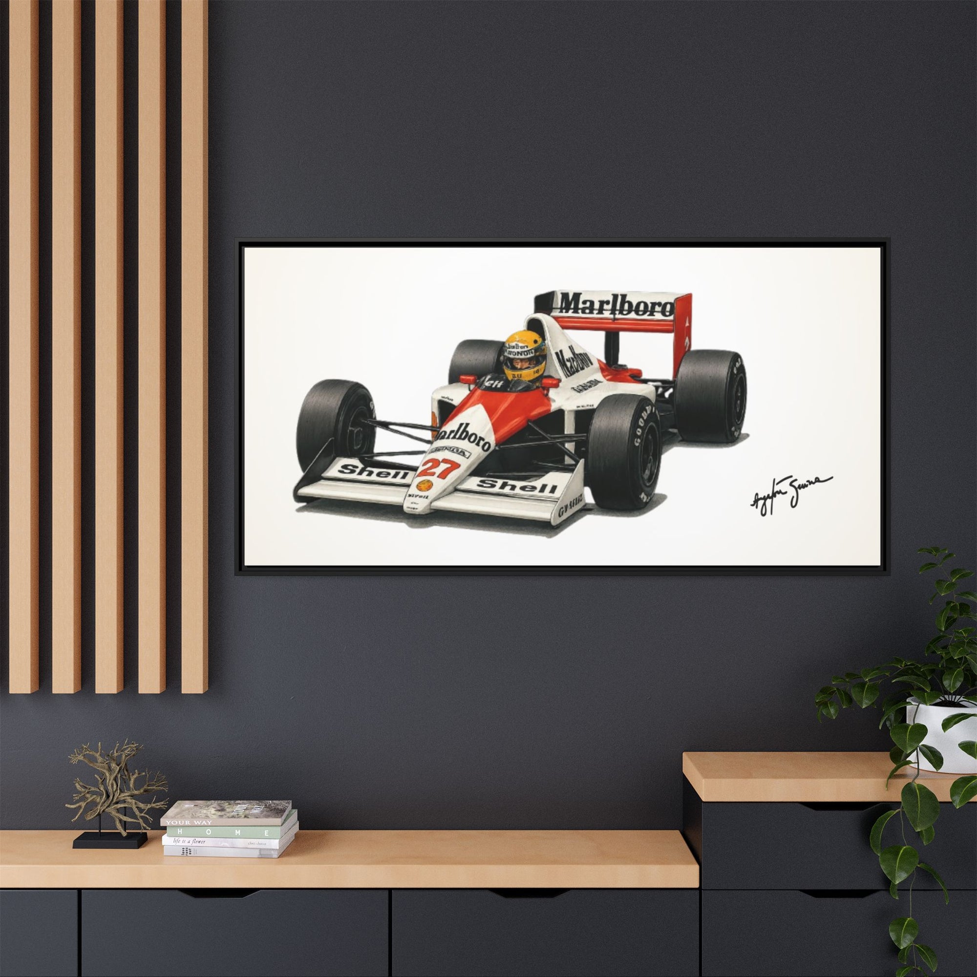 Ayrton Senna Framed Canvas