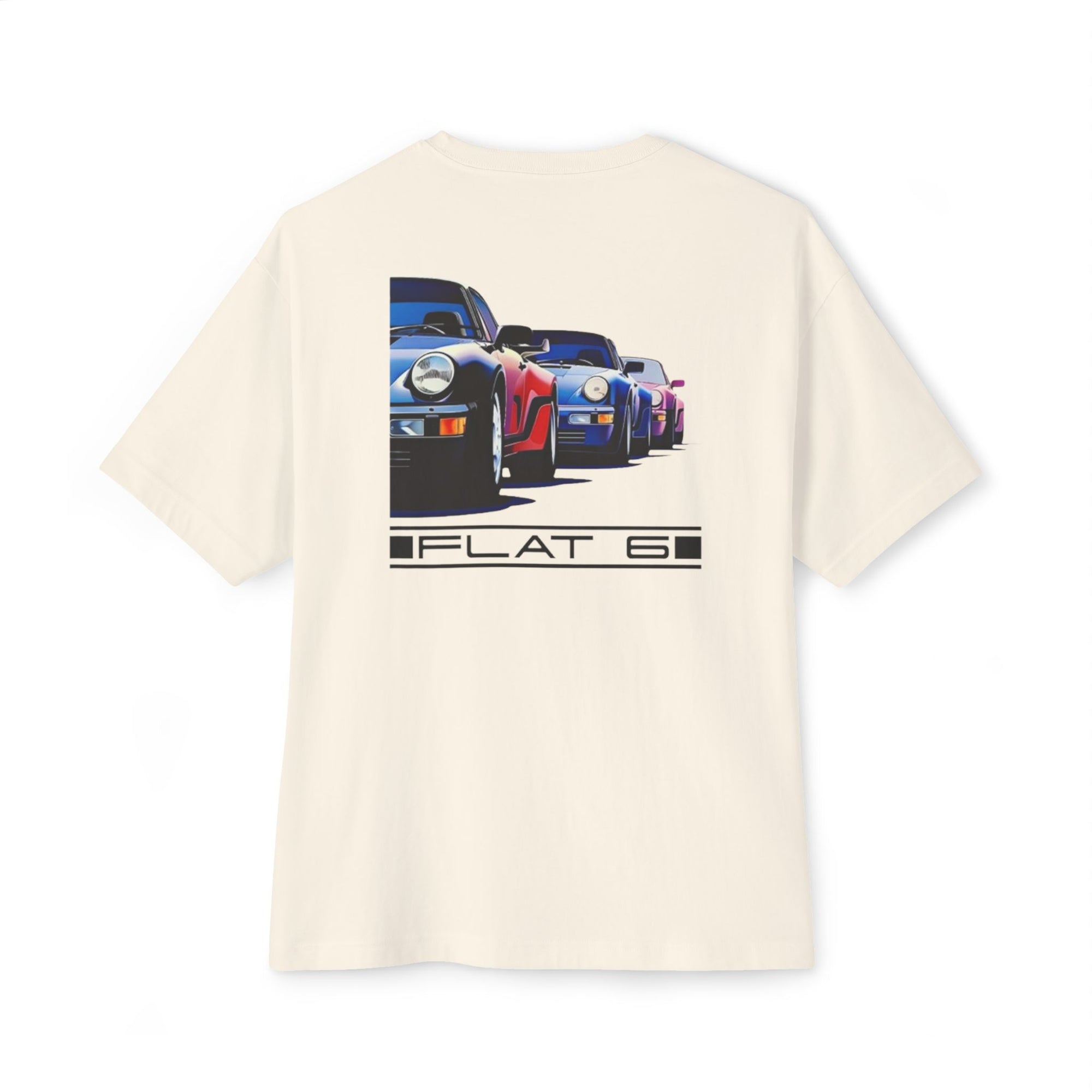 Back of Flat Six tee - Premium F1 Apparel, Motorsports Shirt, Vintage Porsche 