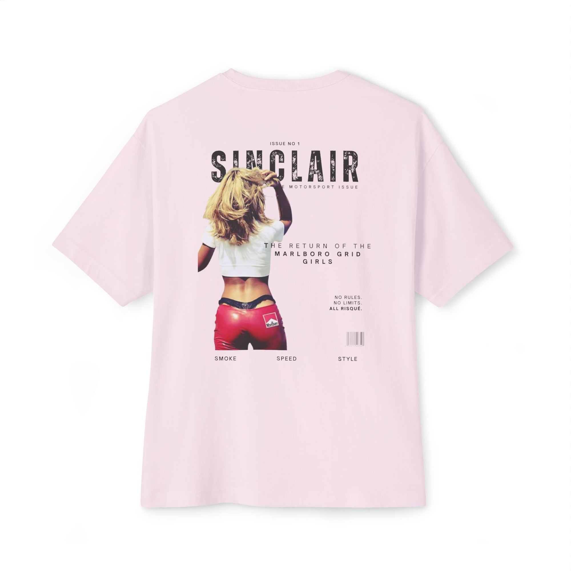 Rear view of Marlboro Grid Girls Tee on model – Formula 1 fashion, racing lifestyle tee