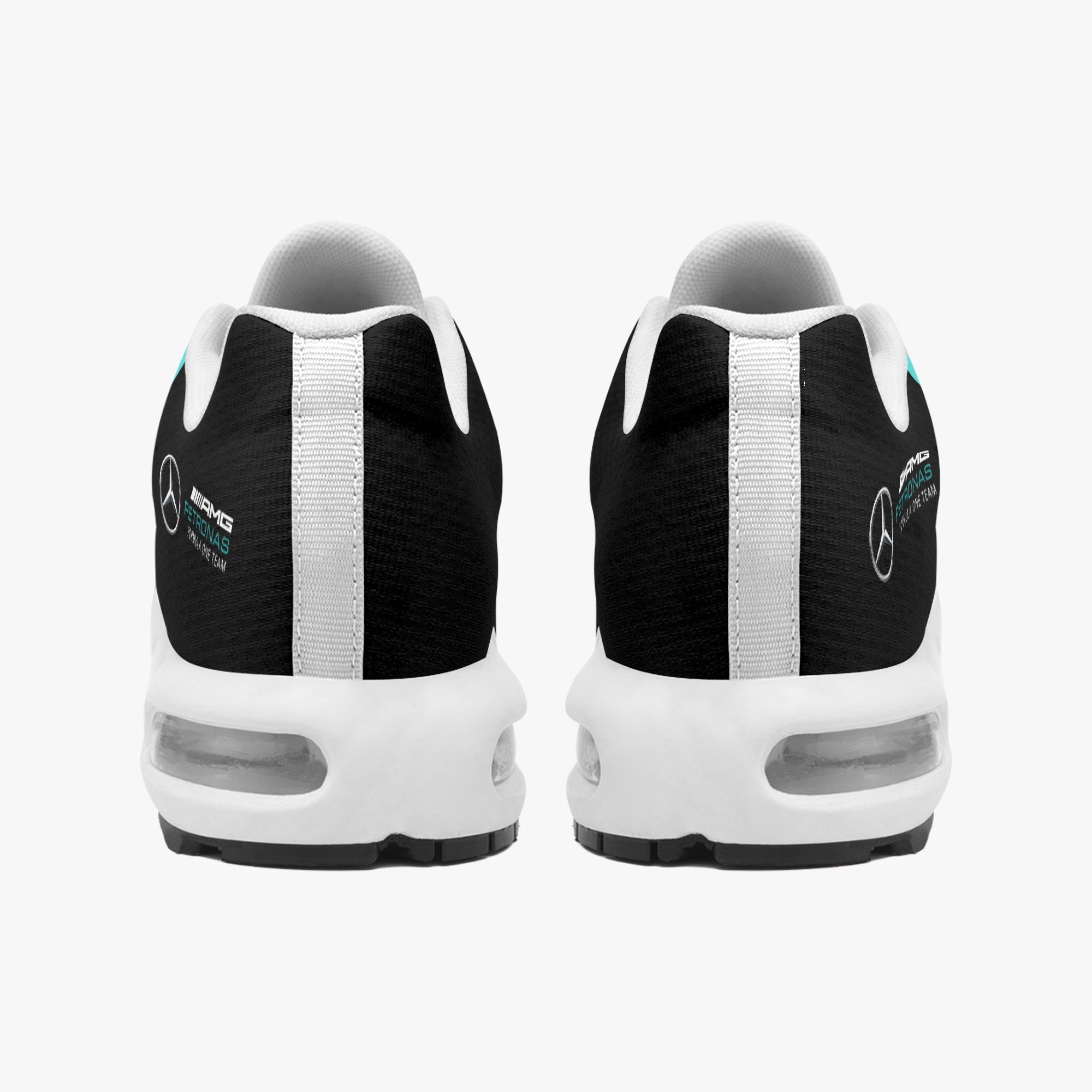 Side view of Mercedes Silver Arrows custom sneaker - f1 sneakers, motorsports footwear, race day sneakers